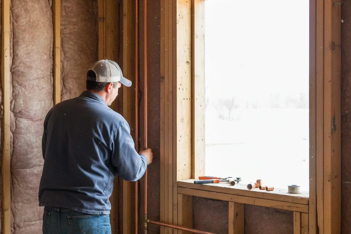 Licensed plumber running new copper supply lines in a Springboro home